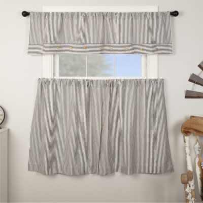 Farmhouse Ticking Gray Tier Set of 2 36Lx36W