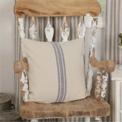 Market Place Blue Fabric Pillow Cover 20Lx20W