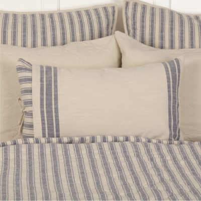 Market Place Blue Fabric Overcover Pillow Cover 25Lx15W