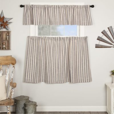 Market Place Blue Ticking Stripe Tier Set of 2 36Lx36W