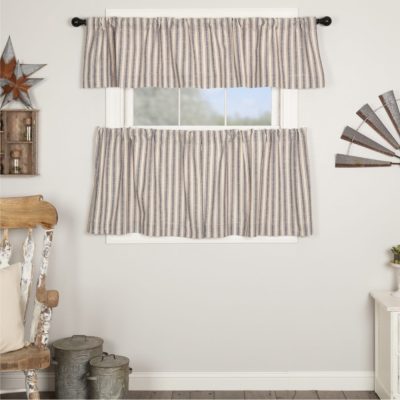 Market Place Blue Ticking Stripe Tier Set of 2 24Lx36W