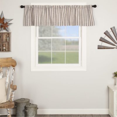 Market Place Blue Ticking Stripe Valance 16Lx72W
