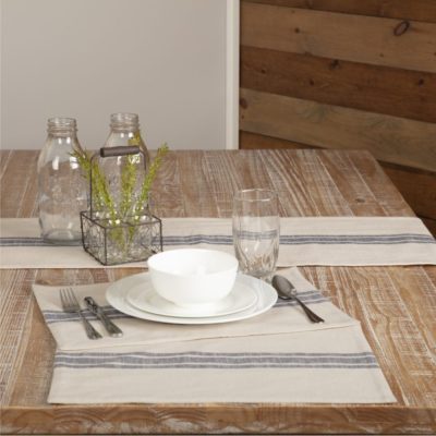 Market Place Blue Placemat Set of 4 18Lx12W