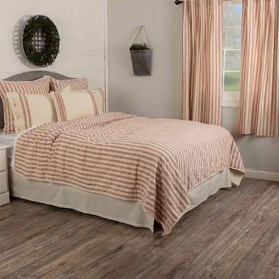 Market Place Red Twin Quilt 86Lx68W