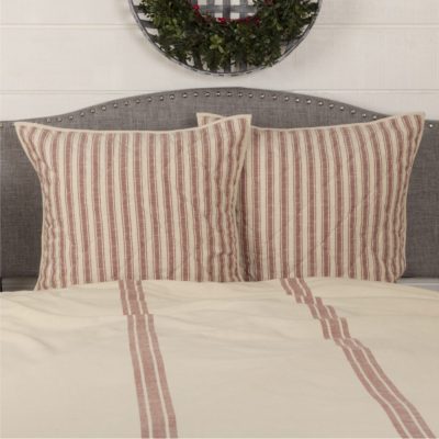 Market Place Red Quilted Euro Sham 26Lx26W