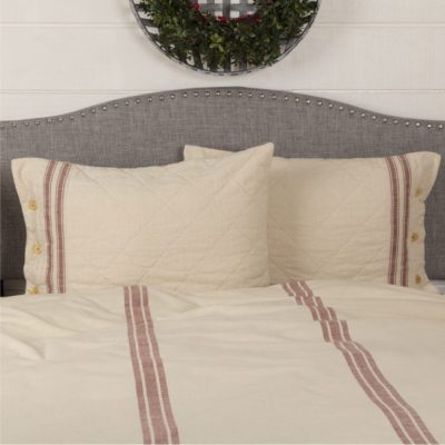 Market Place Red Standard Sham 27Lx21W