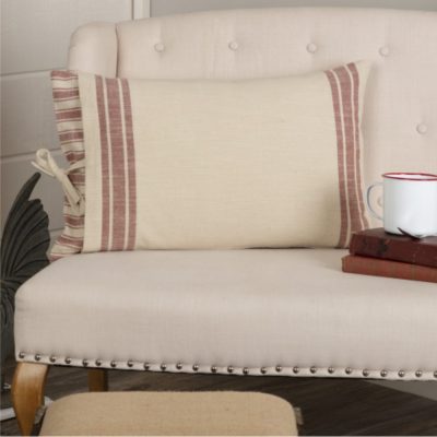 Market Place Red Fabric Overcover Pillow Cover 25Lx15W