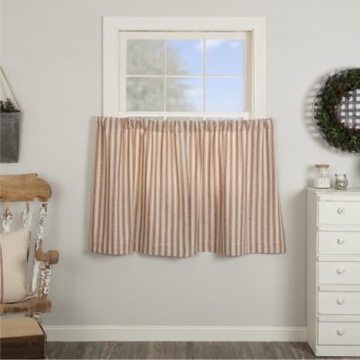 Market Place Red Ticking Stripe Tier Set of 2 36Lx36W