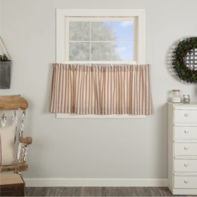 Market Place Red Ticking Stripe Tier Set of 2 24Lx36W