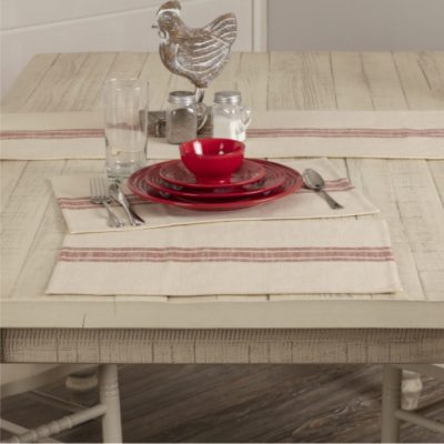 Market Place Red Placemat Set of 4 18Lx12W
