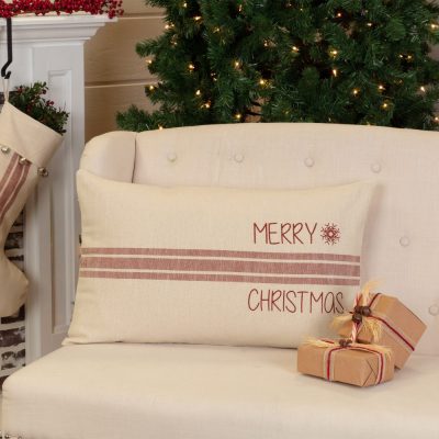 Sleigh Bells Ring Merry Christmas Pillow Cover 25Lx15W