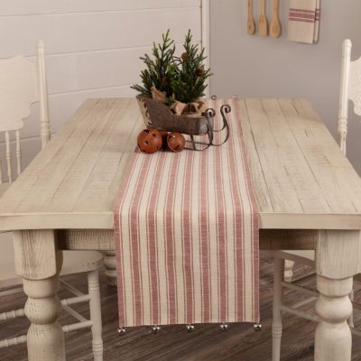 Sleigh Bells Ring Ticking Stripe Runner 36Lx13W