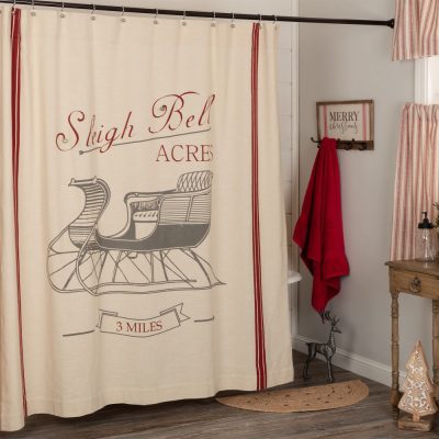 Sleigh Bells Ring Shower Curtain 72Lx72W