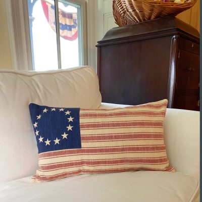 Market Place Red Flag Pillow Cover 20Lx12W