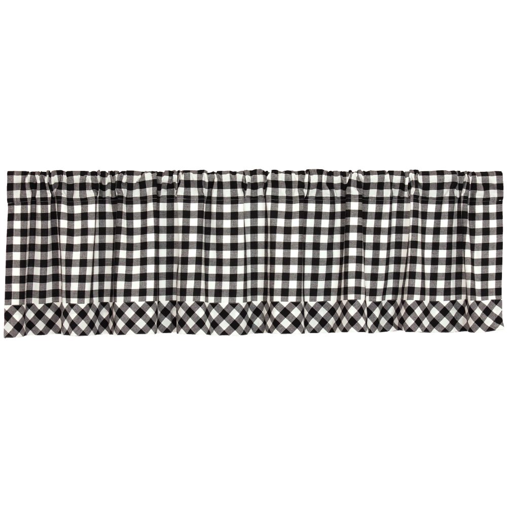 Vintage Check Black Valance 16Lx72W - Image 2