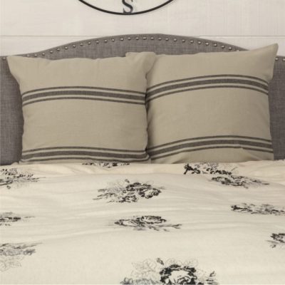 Mill House Stripe Black Euro Sham 26Lx26W