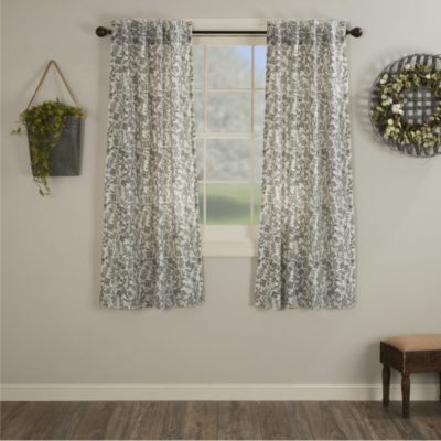 Gray Gables Floral Short Panel Set of 2 63Lx36W