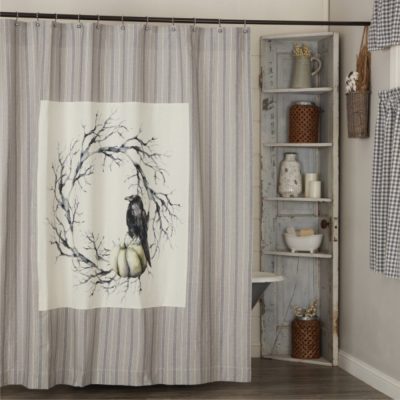 Midnight Moon Wreath Shower Curtain 72Lx72W
