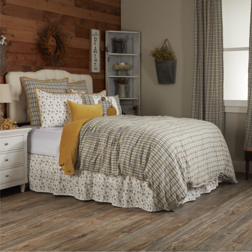 Morning Meadow Plaid Queen Duvet Cover 92Lx92W