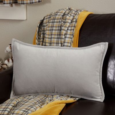 Morning Meadow Gray Velvet Pillow Cover 20Lx12W