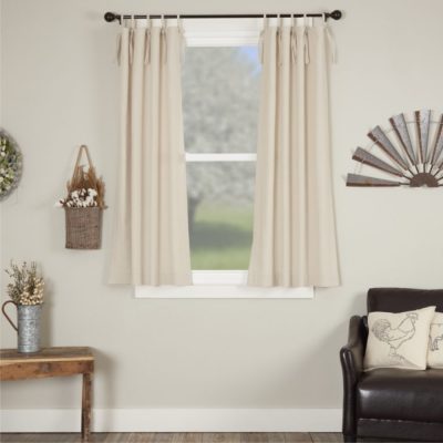 Market Place Natural Tie Top Short Panel Set of 2 63Lx36W