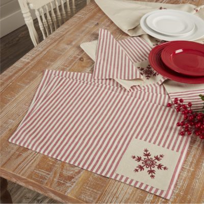 Market Place Natural Snowflake Placemat Set of 4 18Lx12W
