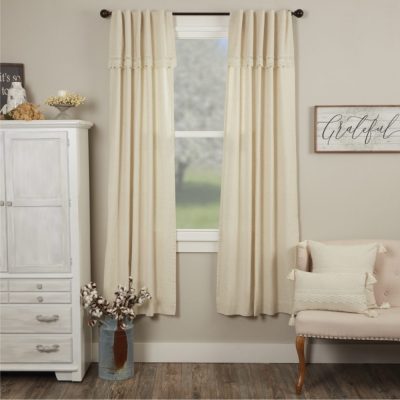 Flax and Lace Panel Set of 2 84Lx40W