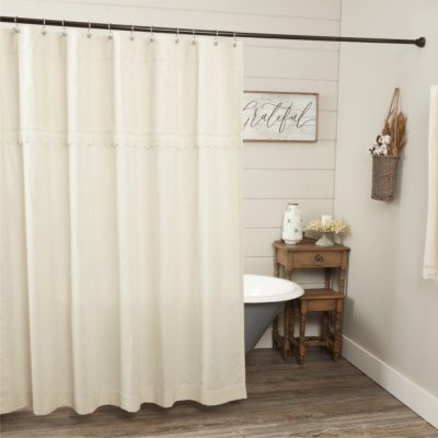 Flax and Lace Shower Curtain 72Lx72W