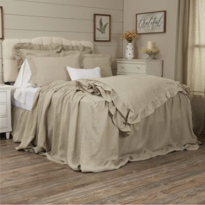 Provincial Linen Natural Queen Bedspread 78Lx56W+36