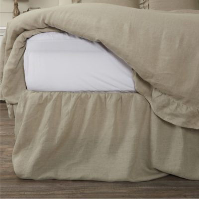Provincial Linen Natural King Bed Skirt 80Lx78Wx21