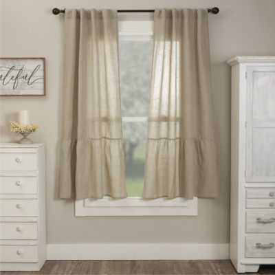 Provincial Linen Natural Short Panel Set of 2 63Lx36W