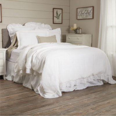 Provincial Linen White King Duvet Cover 90Lx106W