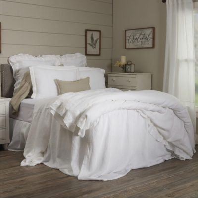Provincial Linen White King Bedspread 78Lx72W+36