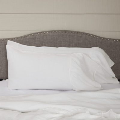 Provincial Linen White King Pillow Case Set of 2 37Lx21W+14