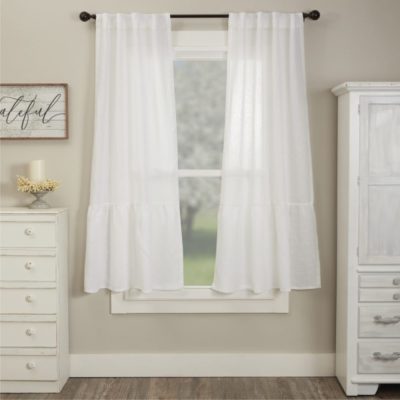 Provincial Linen White Short Panel Set of 2 63Lx36W