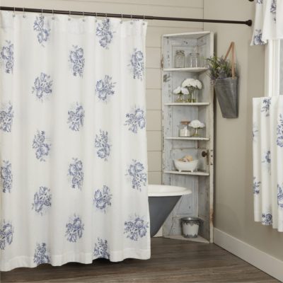 Lydia Blue Shower Curtain 72Lx72W