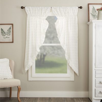 Abigail Ruffled Prairie Curtain Set of 2 63Lx36Wx18