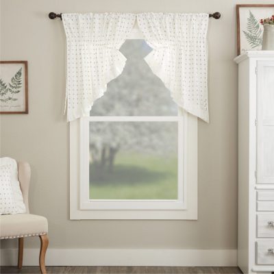 Abigail Ruffled Prairie Swag Set of 2 36Lx36Wx18