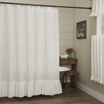 Abigail Ruffled Shower Curtain 72Lx72W