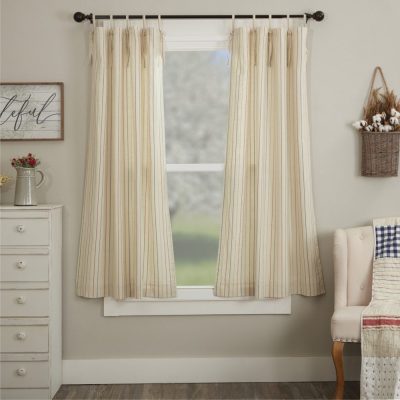 Betsy Stripe Tie Top Short Panel Set of 2 63Lx36W