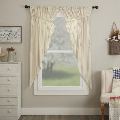 Betsy Stripe Prairie Curtain Set of 2 63Lx36Wx18