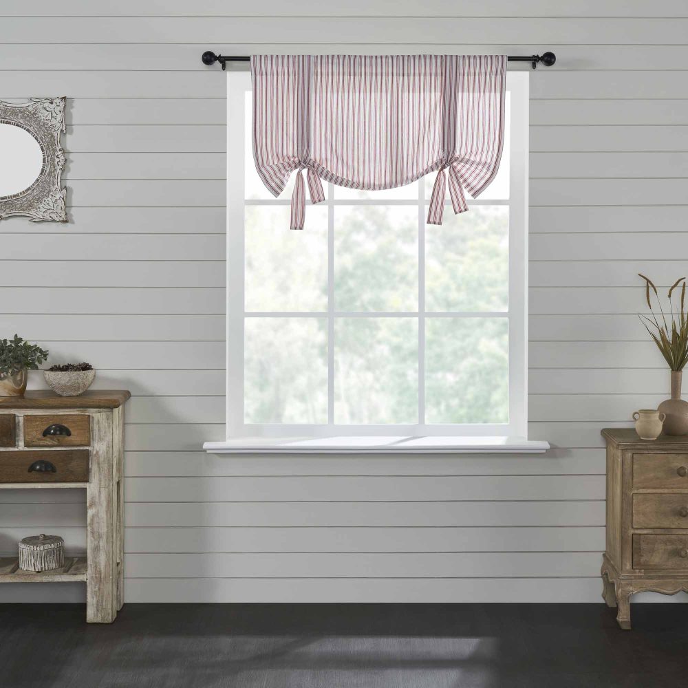 Timeless Ticking Red Roman Valance 24Lx40W - Image 2