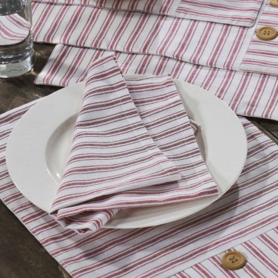 Timeless Ticking Red Napkin Set of 4 18Lx18W