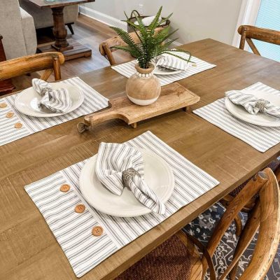 Timeless Ticking Gray Placemat Set of 4 18Lx12W