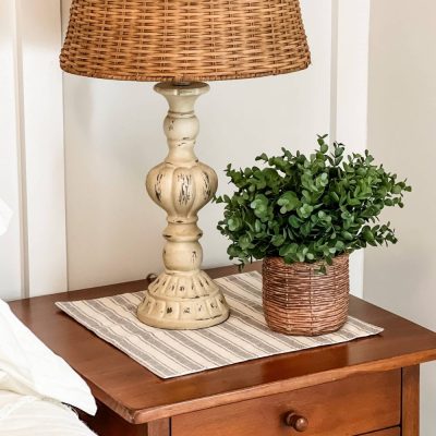 Market Place Gray Ticking Stripe Tablemat Set of 2 14Lx14W