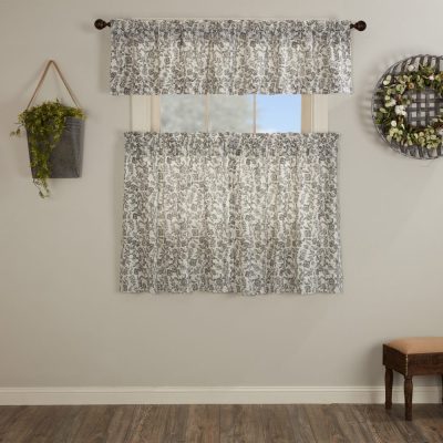 Gray Gables Floral Valance w/out Header 16Lx72W