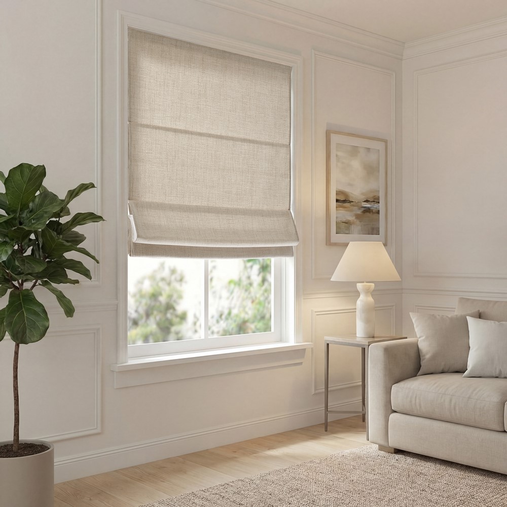 Madison Park Mira Cordless Roman Shade in Neutral, 29x64" MP40-9030 - Image 3