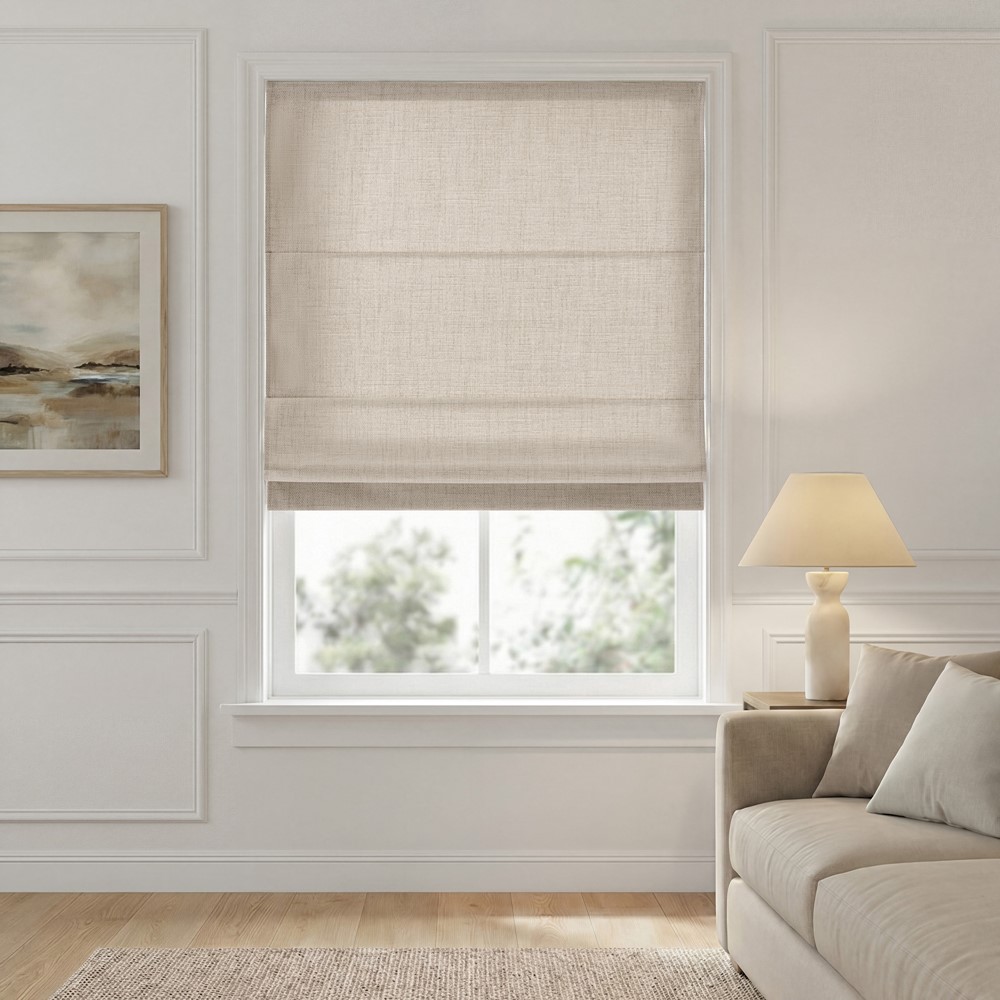 Madison Park Mira Cordless Roman Shade in Neutral, 29x64" MP40-9030