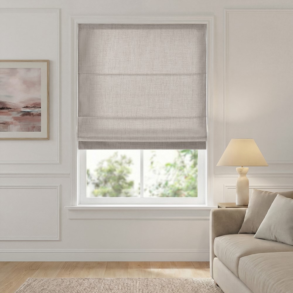 Madison Park Mira Cordless Roman Shade in Grey, 34x64" MP40-9065