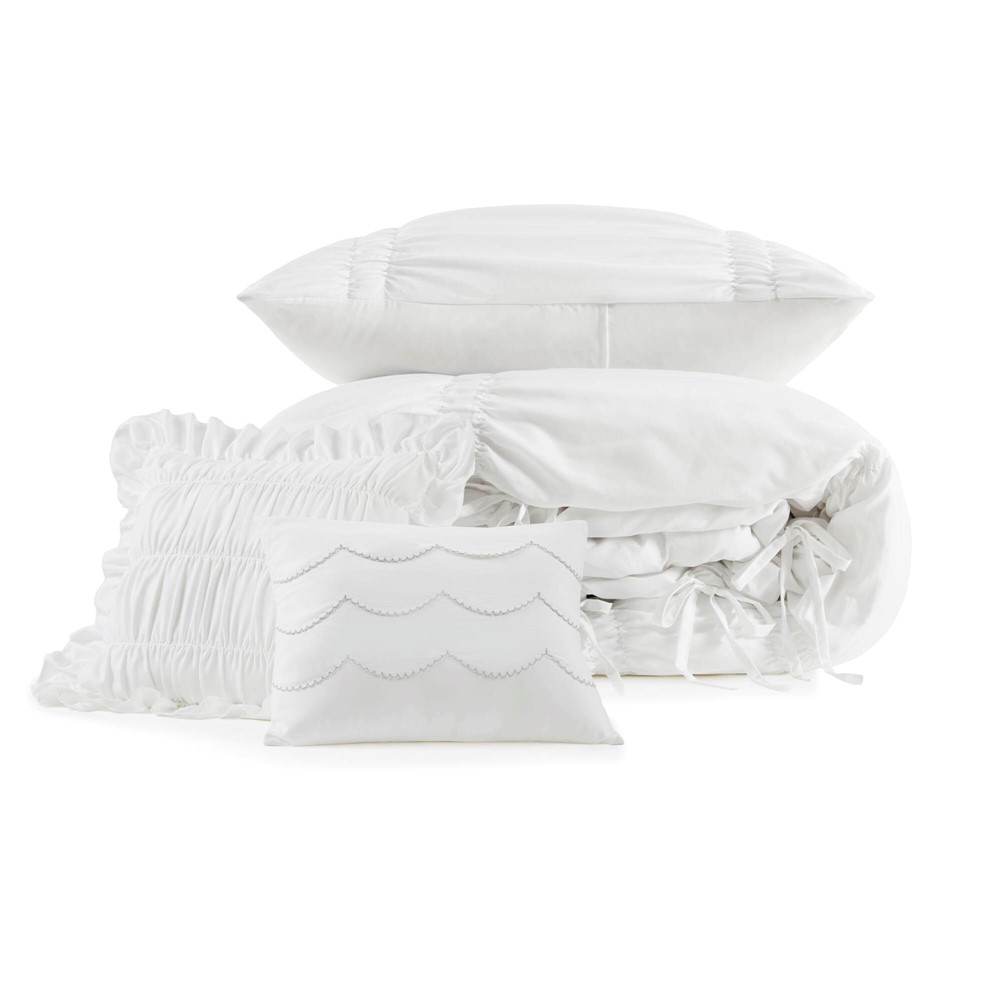 Intelligent Design Ella Comforter Set in White, Twin/Twin XL ID10-2511 - Image 4